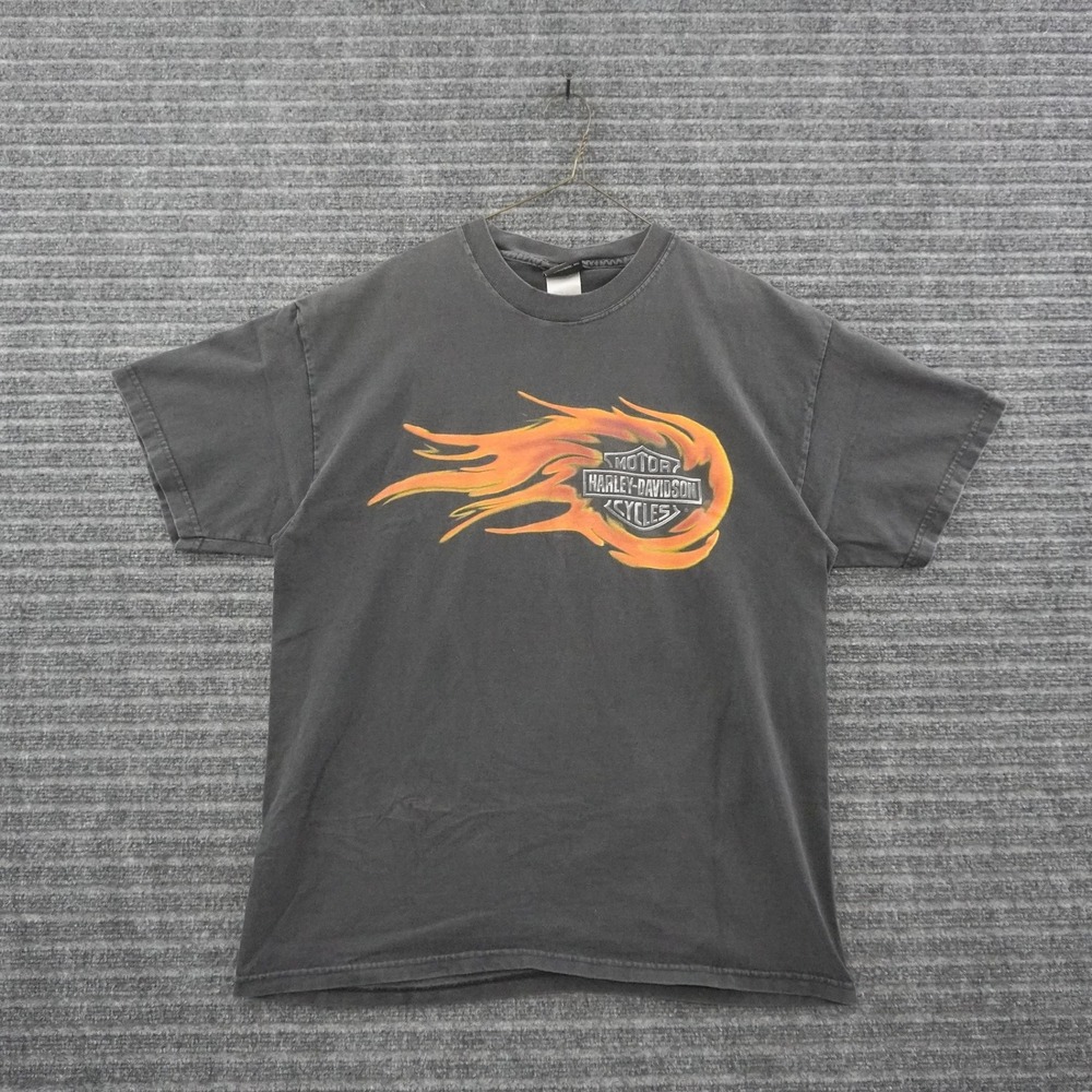 Vintage Harley Davidson T-Shirt Men Large Black Roeder Sandusky Ohio Graphic